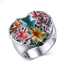New Arrival Stainless Steel Silver Colorful Flower Rings Jewelry